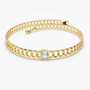 0.12CTW Moissanite Bezel Set Link Diamond Bracelet