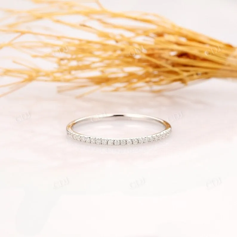 0.15CTW Pave Set Minimalist Natural Diamond Wedding Band