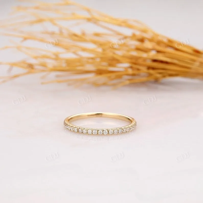 0.15CTW Pave Set Minimalist Natural Diamond Wedding Band