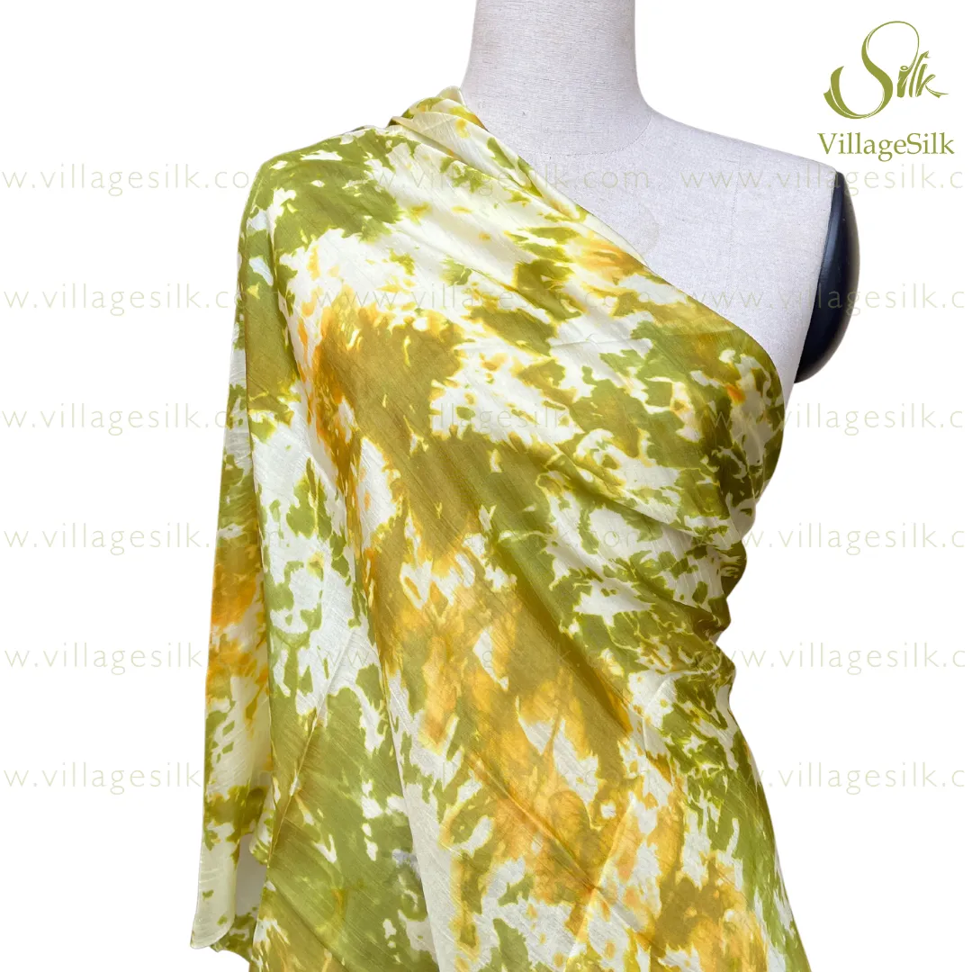 100% SILK SCARF| 100% PURE Natural Mulberry silk | Hand Dyed Scarf | Mix Green and Yellow| Whole Sale Silk Scarves | Gift for her | Made in Vietnam