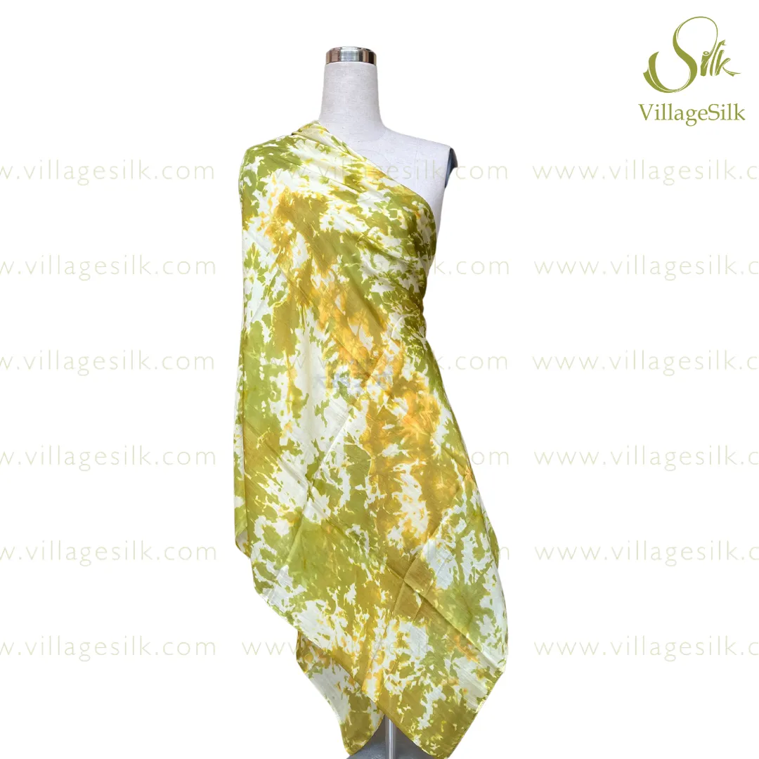 100% SILK SCARF| 100% PURE Natural Mulberry silk | Hand Dyed Scarf | Mix Green and Yellow| Whole Sale Silk Scarves | Gift for her | Made in Vietnam