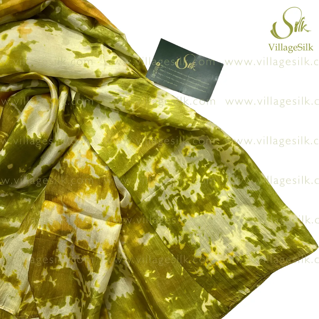 100% SILK SCARF| 100% PURE Natural Mulberry silk | Hand Dyed Scarf | Mix Green and Yellow| Whole Sale Silk Scarves | Gift for her | Made in Vietnam