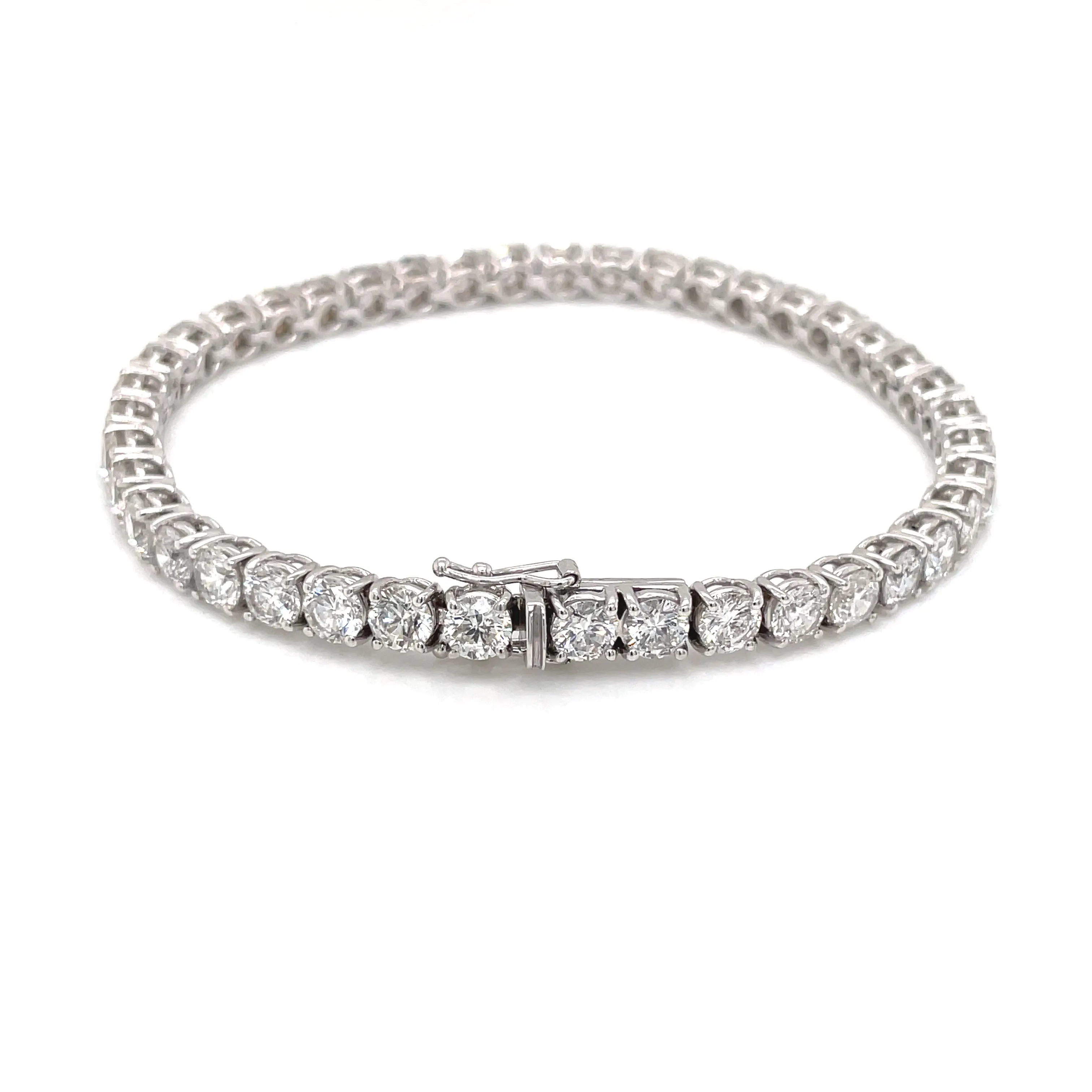 11.96ct 18k White Gold Diamond Tennis Bracelet