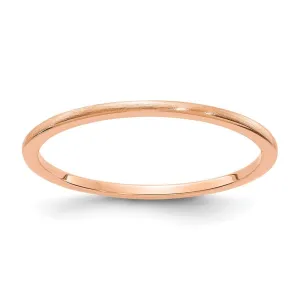 1.2mm 10k Rose Gold Half Round Satin Stackable Band