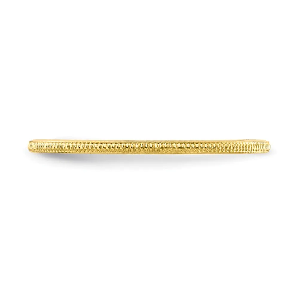 1.2mm 10k Yellow Gold Milgrain Stackable Band