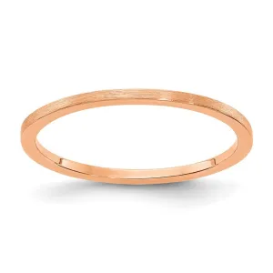 1.2mm 14k Rose Gold Flat Satin Stackable Band