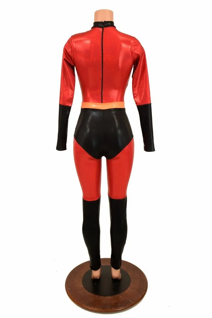 2PC Catsuit & Siren Shorts Set