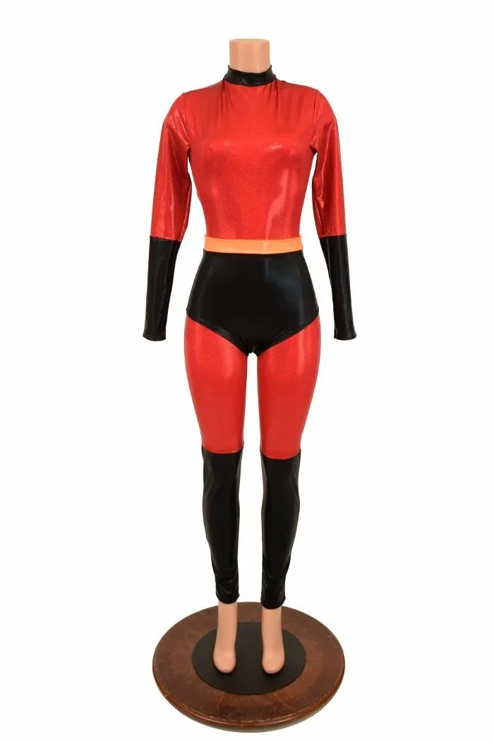 2PC Catsuit & Siren Shorts Set