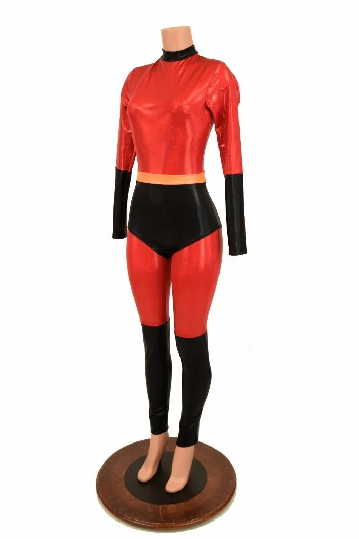 2PC Catsuit & Siren Shorts Set