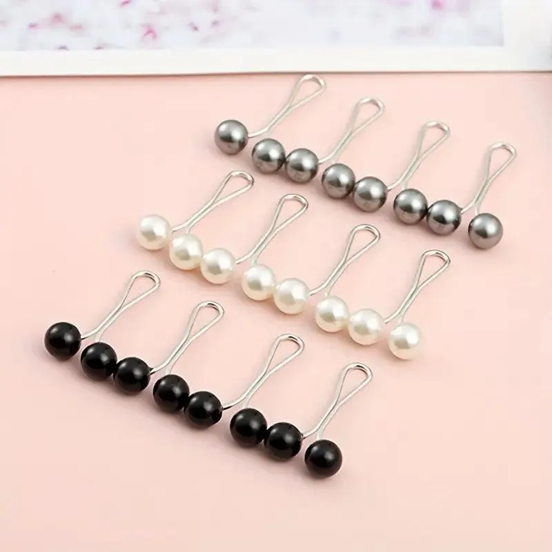 4/8/12 Pcs Girls U-shaped Alloy Scarf Clip- Tri-Color