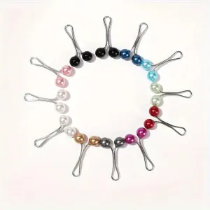 4/8/12 Pcs Imitation Pearl Hijab Pins: Stylish Shawl Fixation