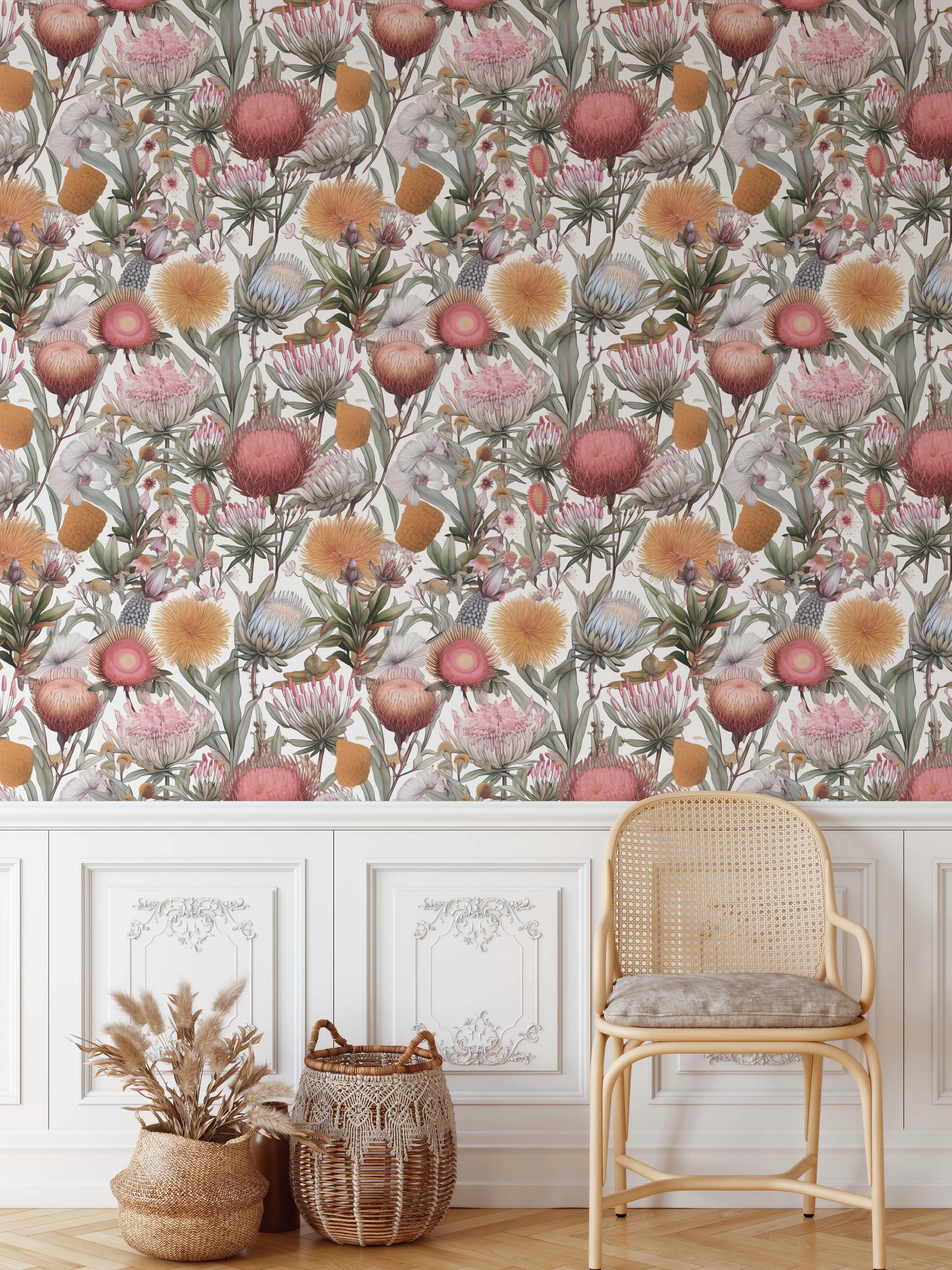 A Busy Garden - Australian Floral Removable Wallpaper