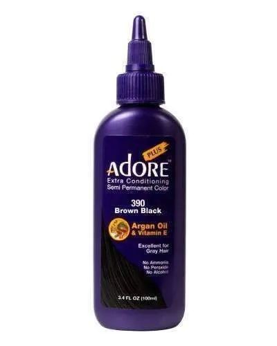 Adore Plus Hair Color For Gray Hair - 390 Brown Black