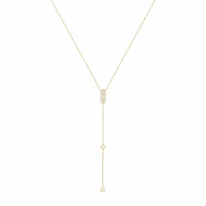 Alexa Fine Jewelry | Sparkly Sparkly Lariat 18K Gold Necklace w. Diamonds