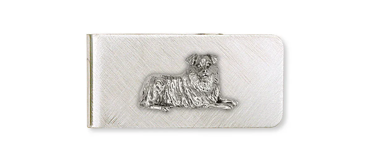 Australian Shepherd Money Clip Jewelry Sterling Silver Handmade Dog Money Clip AU2-1MC