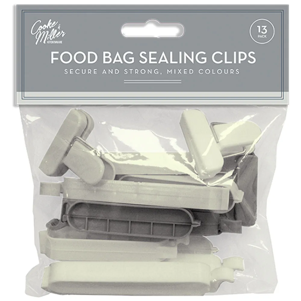 Bag Sealing Clips - 13 Pack Food Storage Seal Clamps Kitchen Organizer