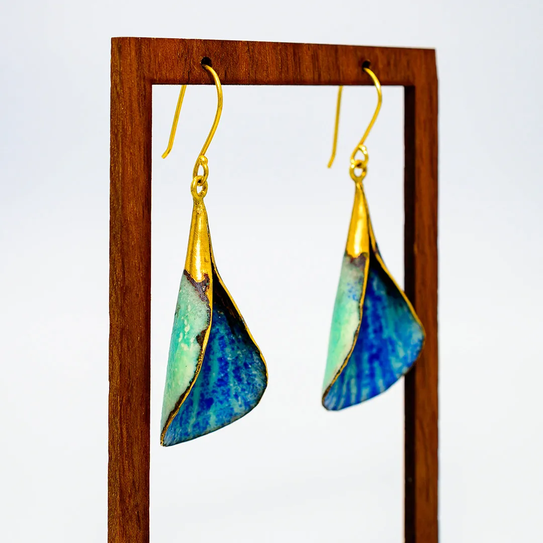 Beetlewing Leaf Earrings