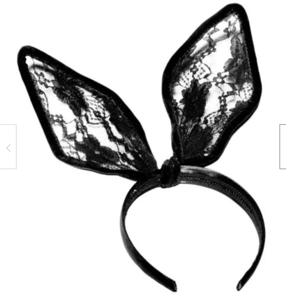 Black Deluxe Lace Bunny Headband