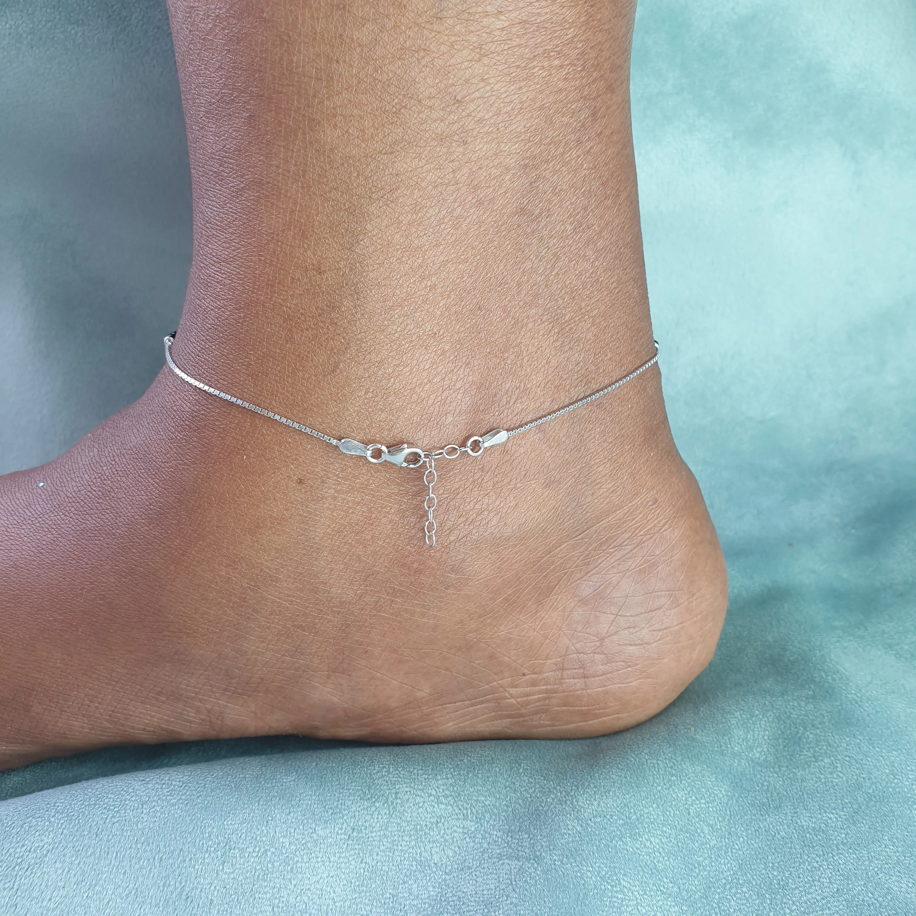 Black Mystic Silver Anklet