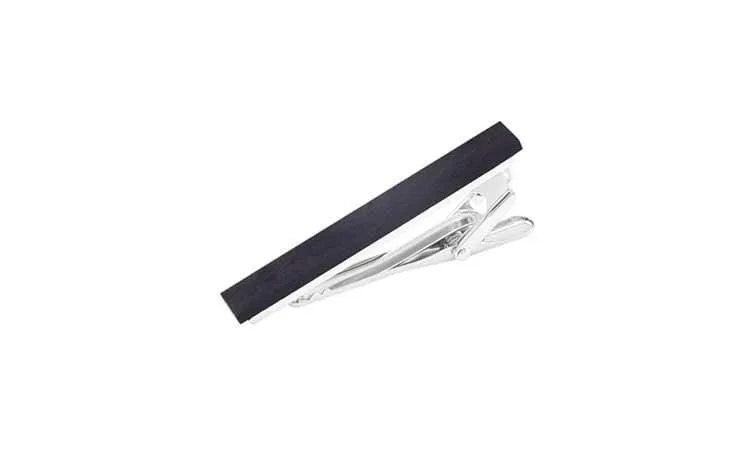 Black Wood Small Tie Clip