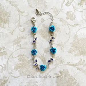 Blue Rose Vine- 6.5 Inch- Deity Necklaces