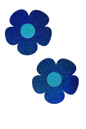 Blue Sparkly Daisy Pasties