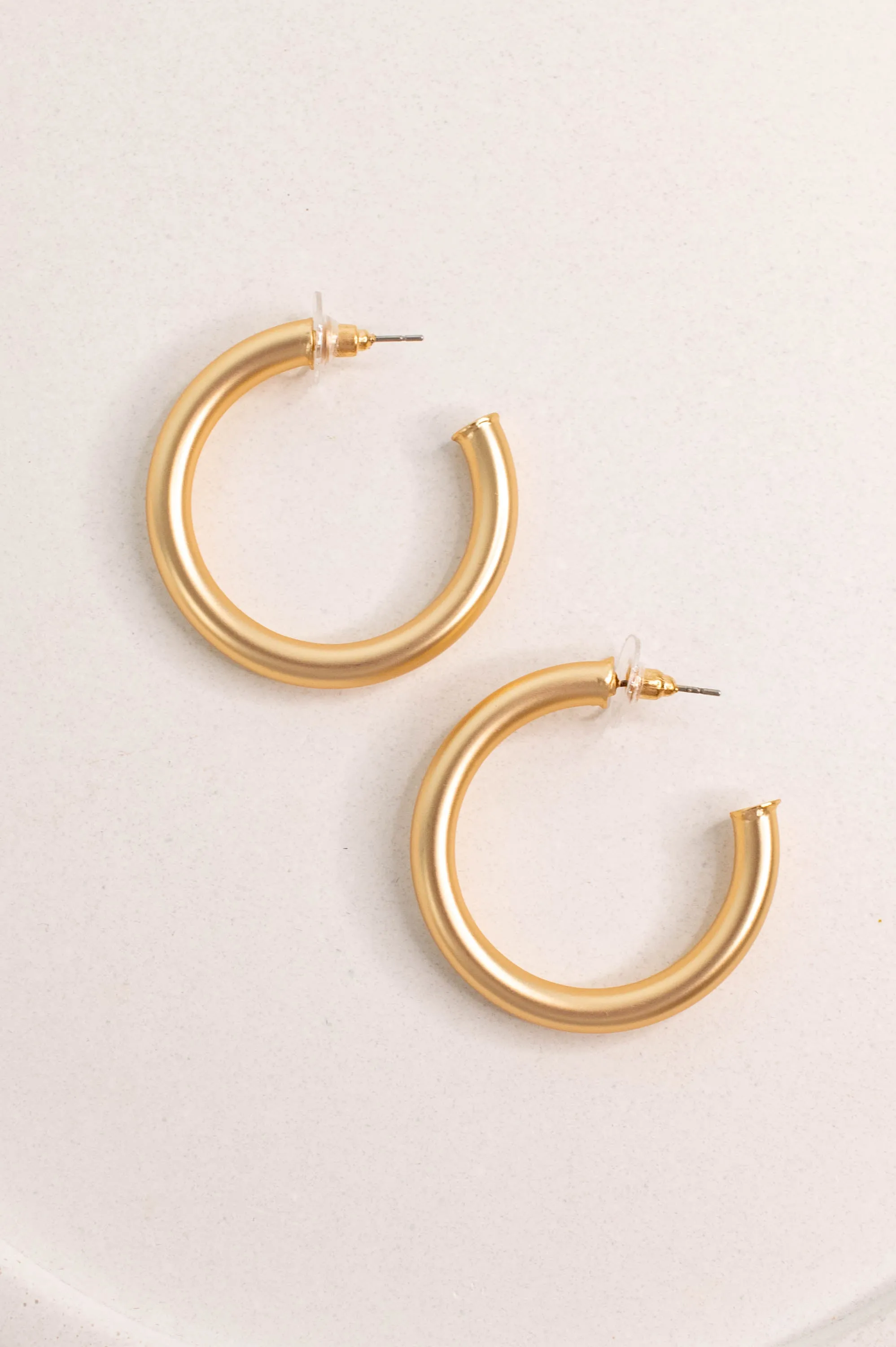 Bold is Better Earrings, Matte Gold