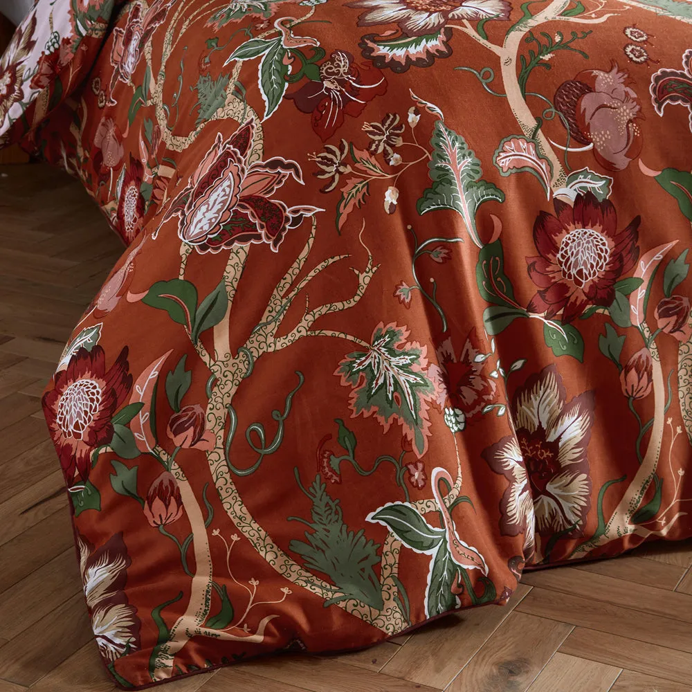 Botanist 200TC 100% Cotton Sateen Duvet Cover Set Russet