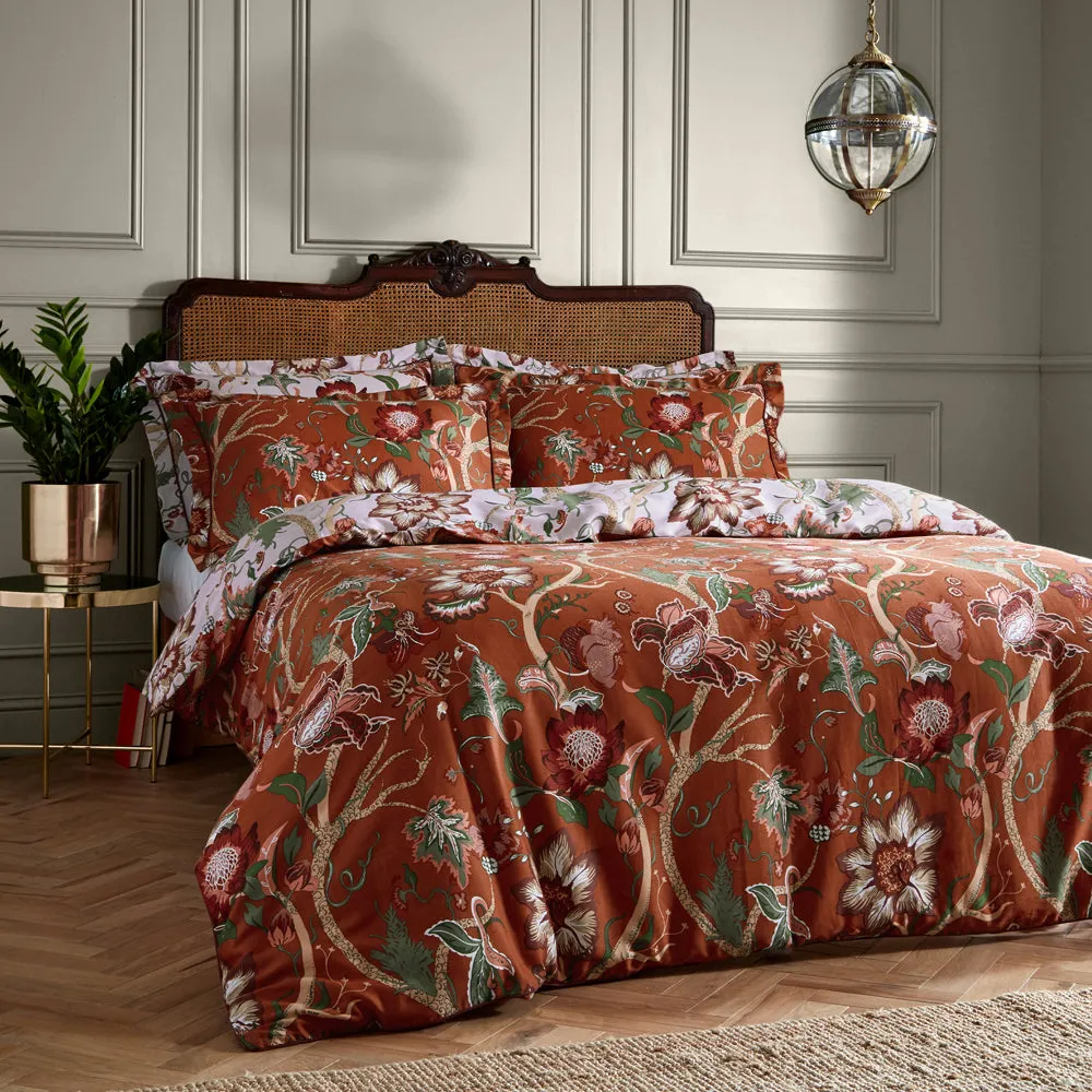 Botanist 200TC 100% Cotton Sateen Duvet Cover Set Russet