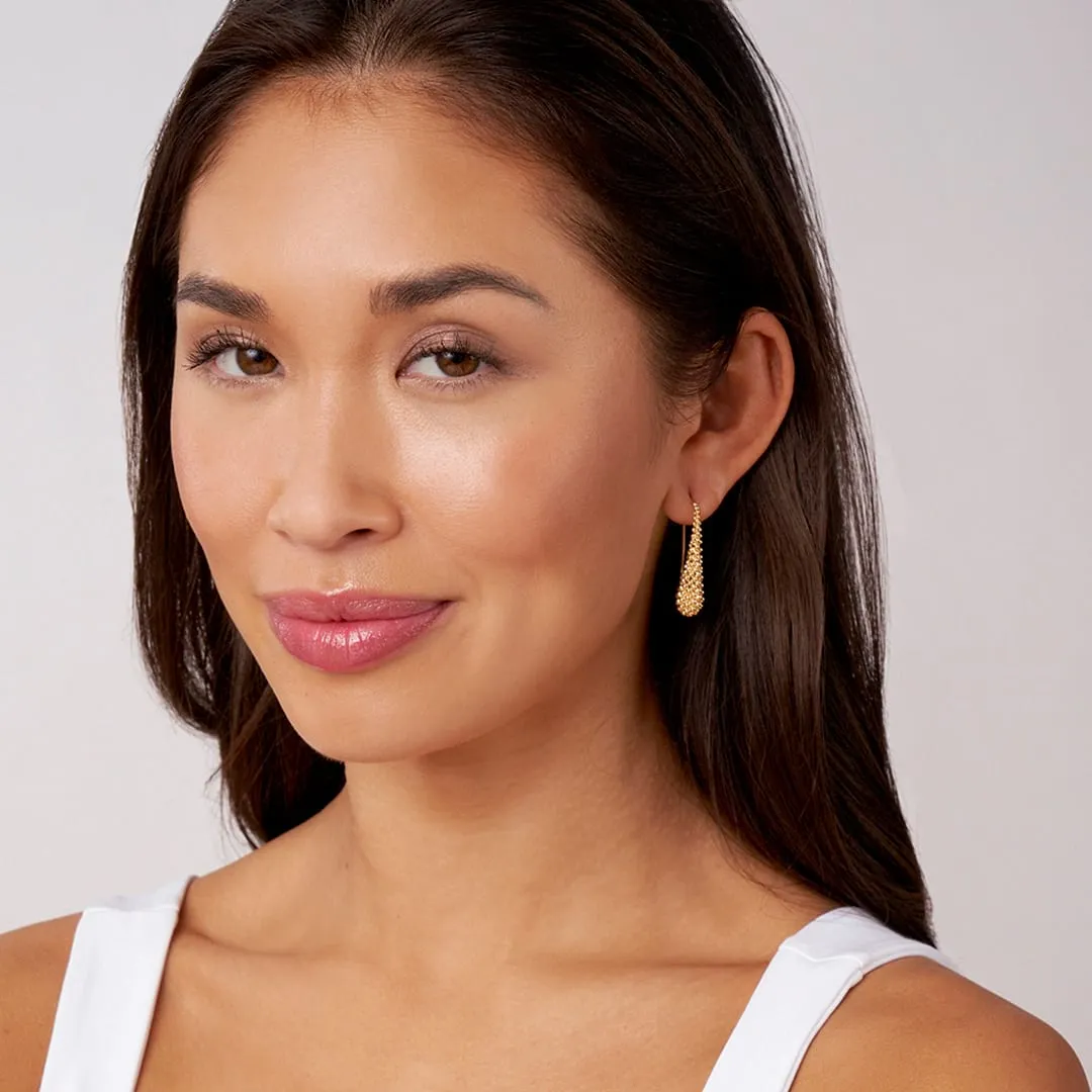 Caviar Gold 18K Gold Caviar Drop Earrings