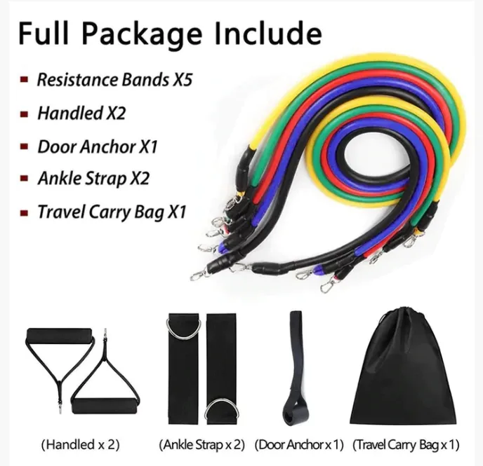 [CLEARANCE] Resistance Bands 11  Set for Exercise, Workout Bands