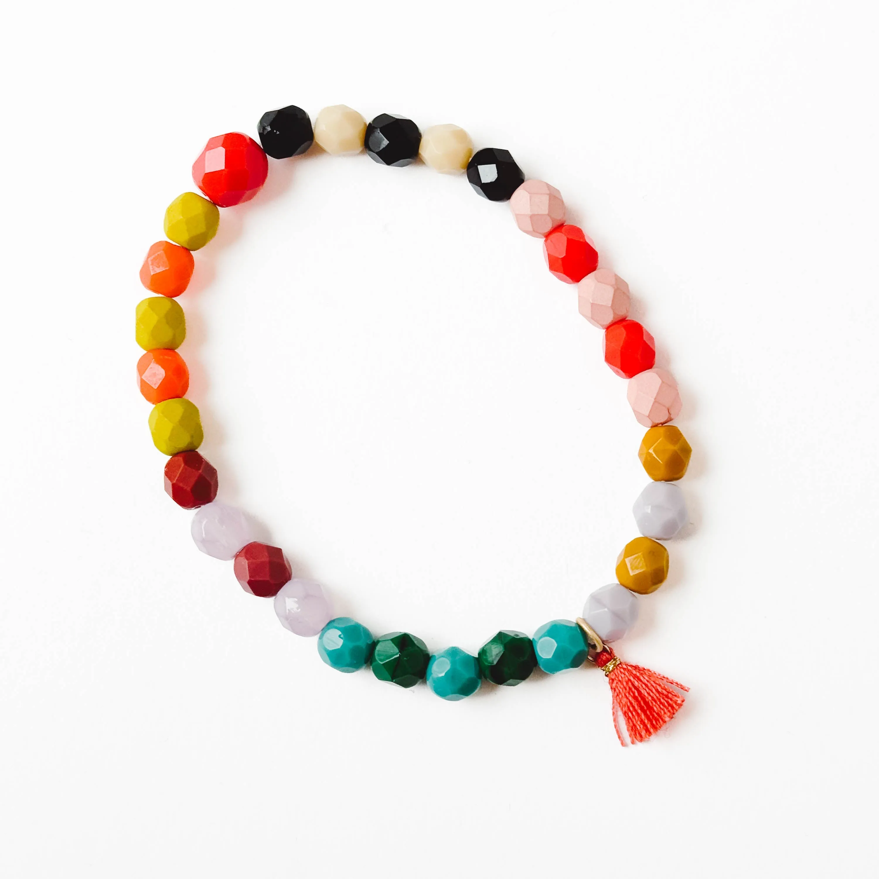 Colorful Bead Bracelet With Tassel - WS