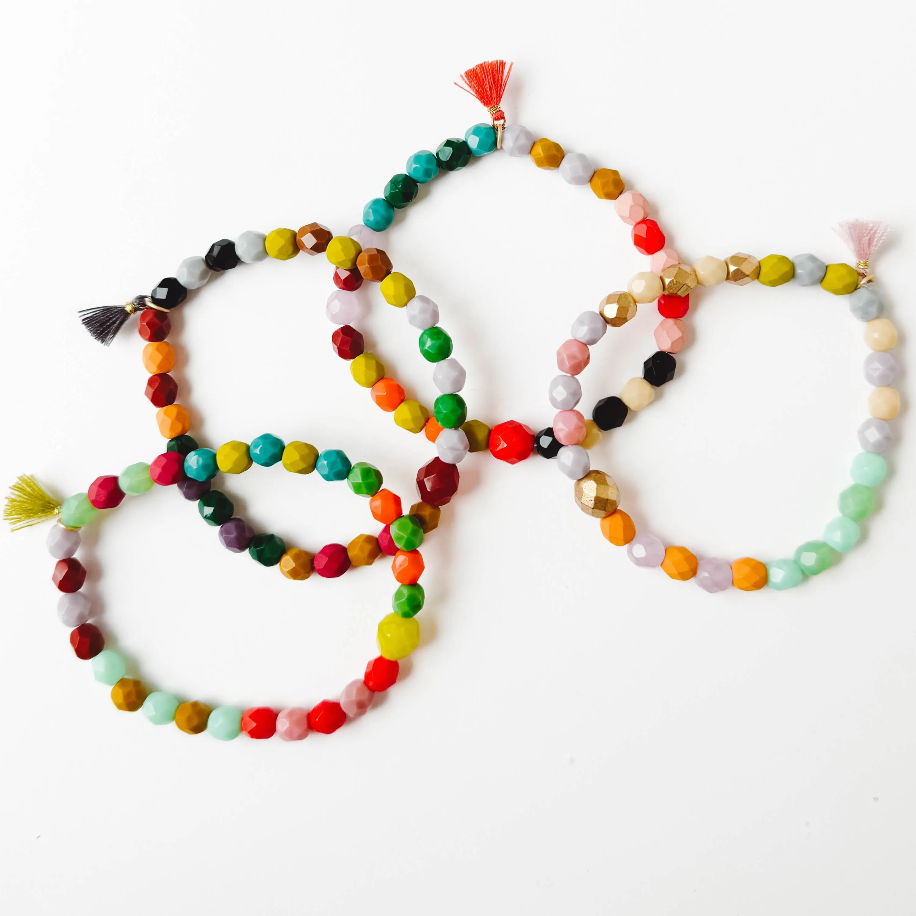 Colorful Bead Bracelet With Tassel - WS