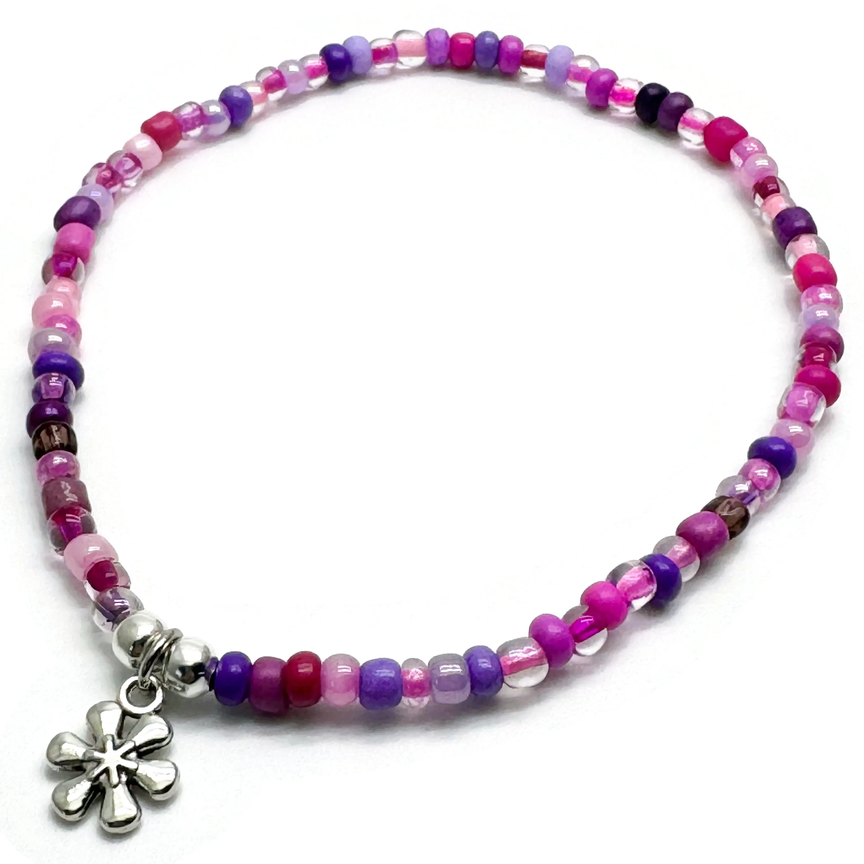 Daisy Flower Seed Bead Anklet - Colour Choice