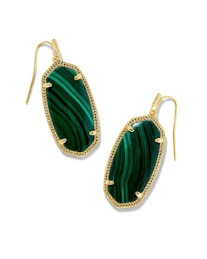 Elle Earring in Gold Green Malachite