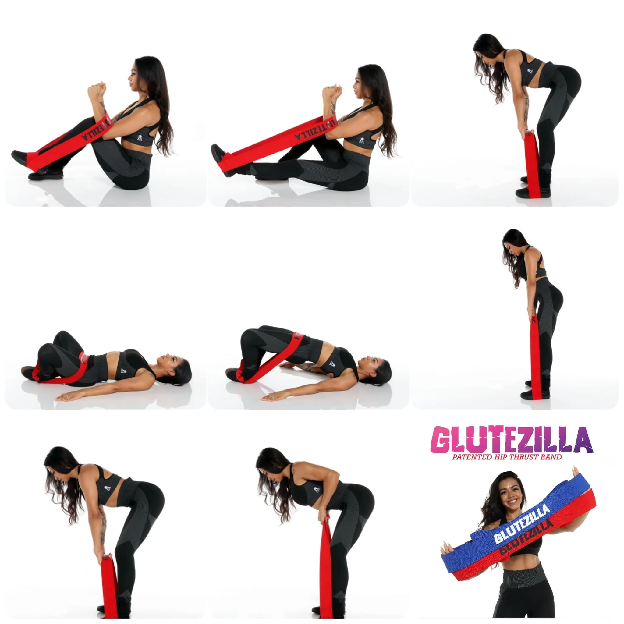 GLUTEZILLA Patented Hip Thrust Glute Workout Resistance Band