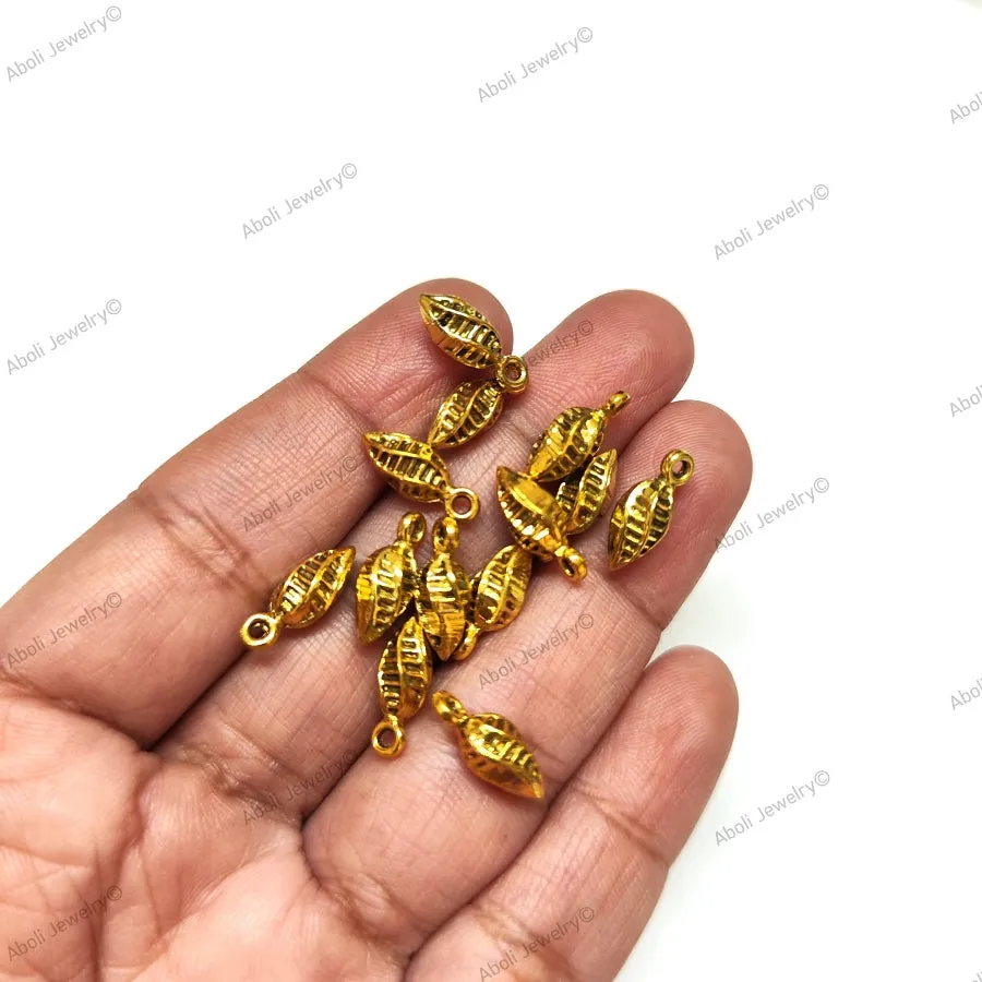 Golden buds dangle beads metal dangles jhumki 13 x 5 mm dangle charms latkan metal beads GSDB08 10 gm