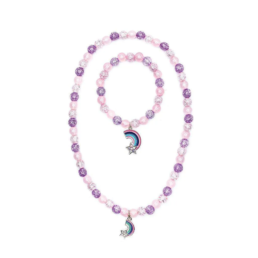 Great Pretenders Purple Rainbow Necklace/Bracelet Set