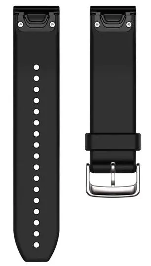 GRM Watch Band QuickFit 22 Black Silver Silicone