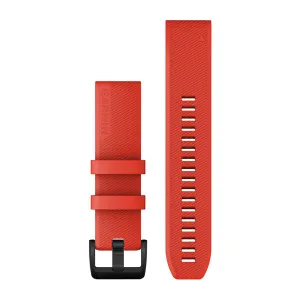 GRM Watch Band QuickFit 22 Laser Red With Black Stainless Steel Hardware