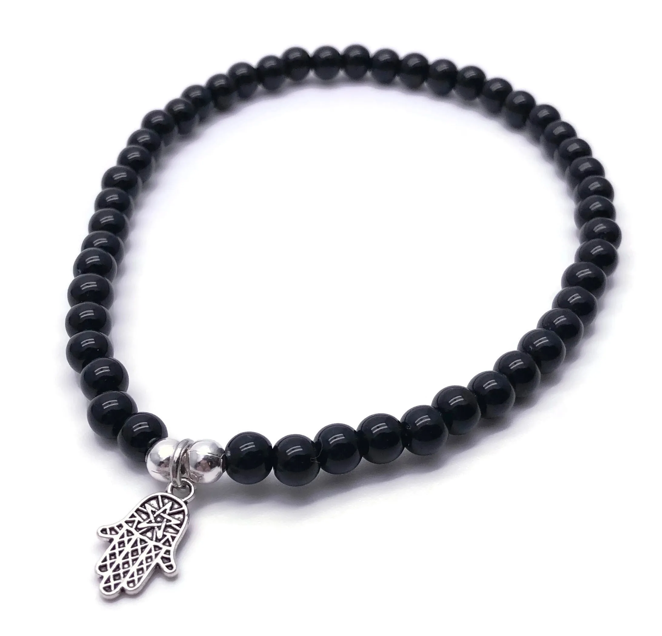 Hamsa Charm Acrylic Bead Anklet - Colour Choice