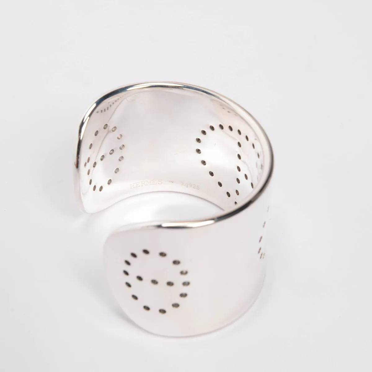 Hermes Sterling Silver Wide Eclipse Cuff