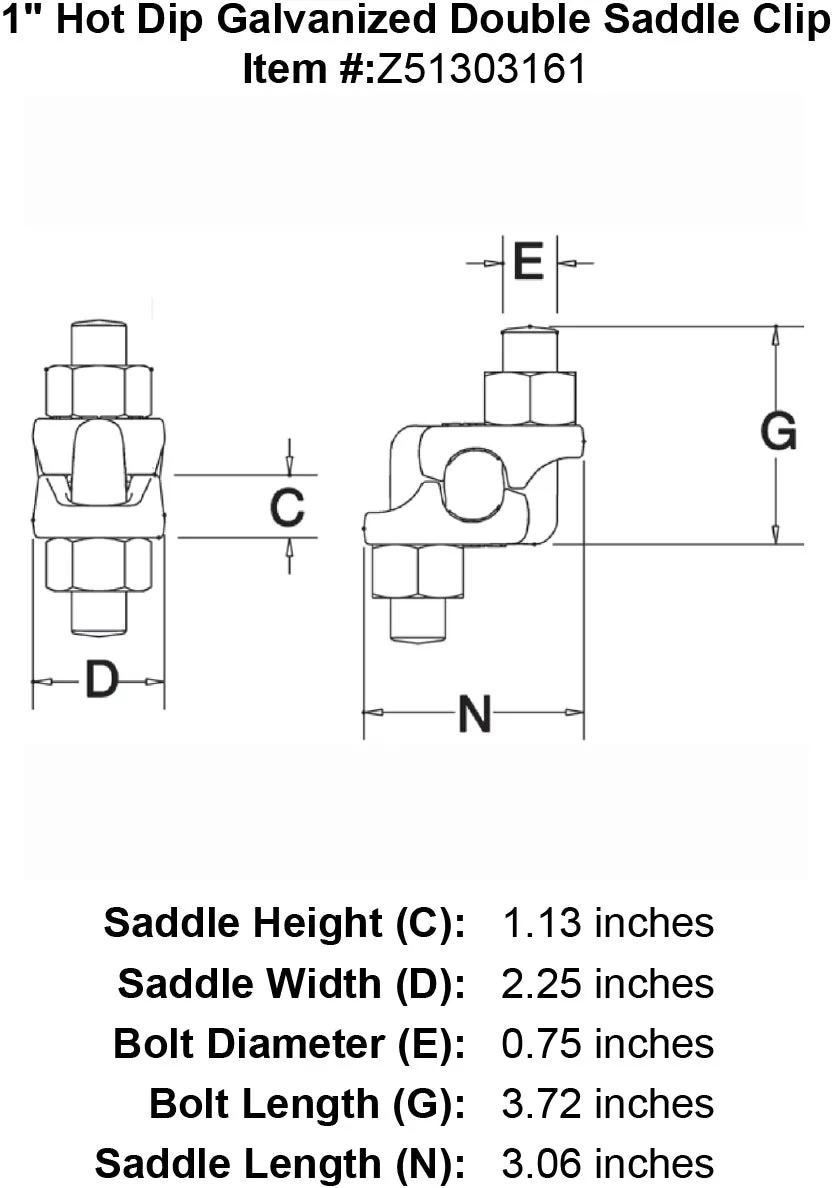 Hot Dip Galvanized Double Saddle Clip