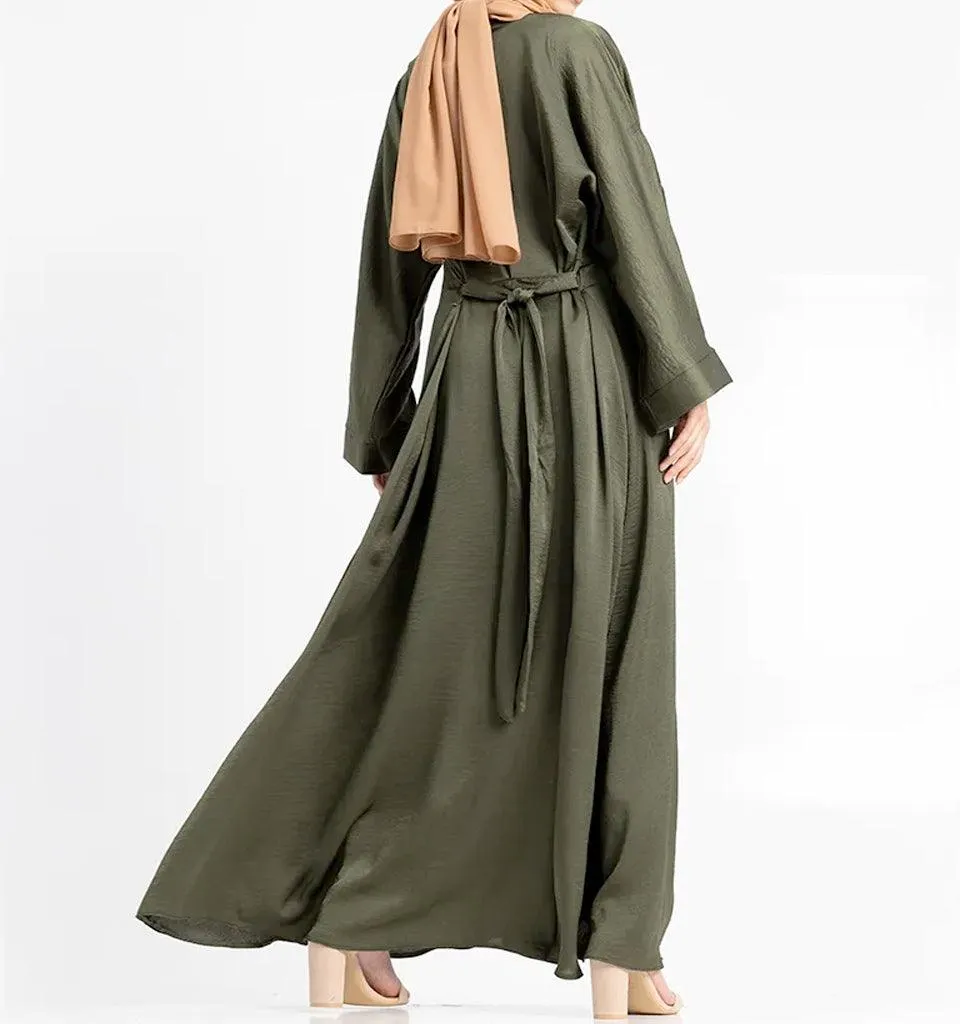 Khaki Silky Abaya