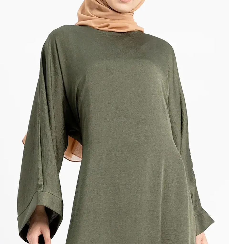 Khaki Silky Abaya