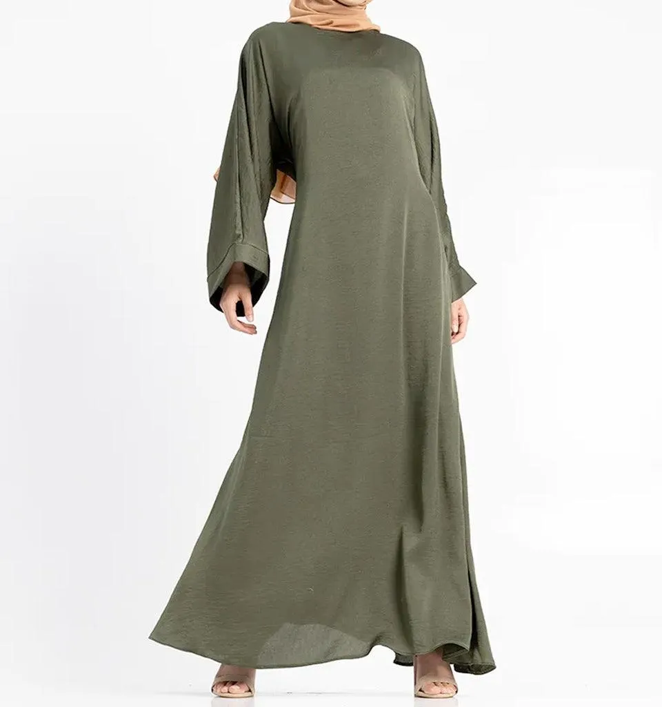 Khaki Silky Abaya