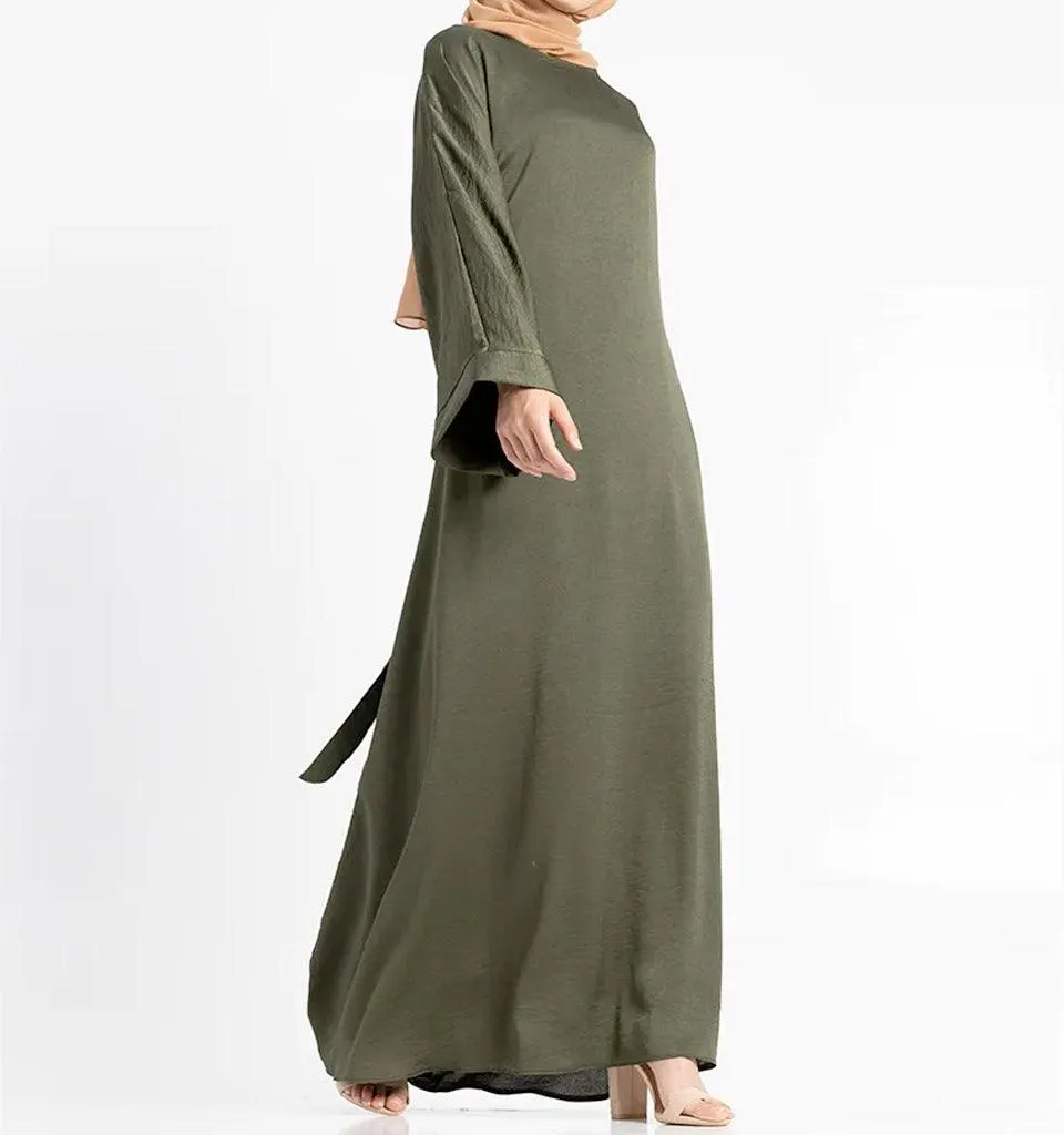 Khaki Silky Abaya