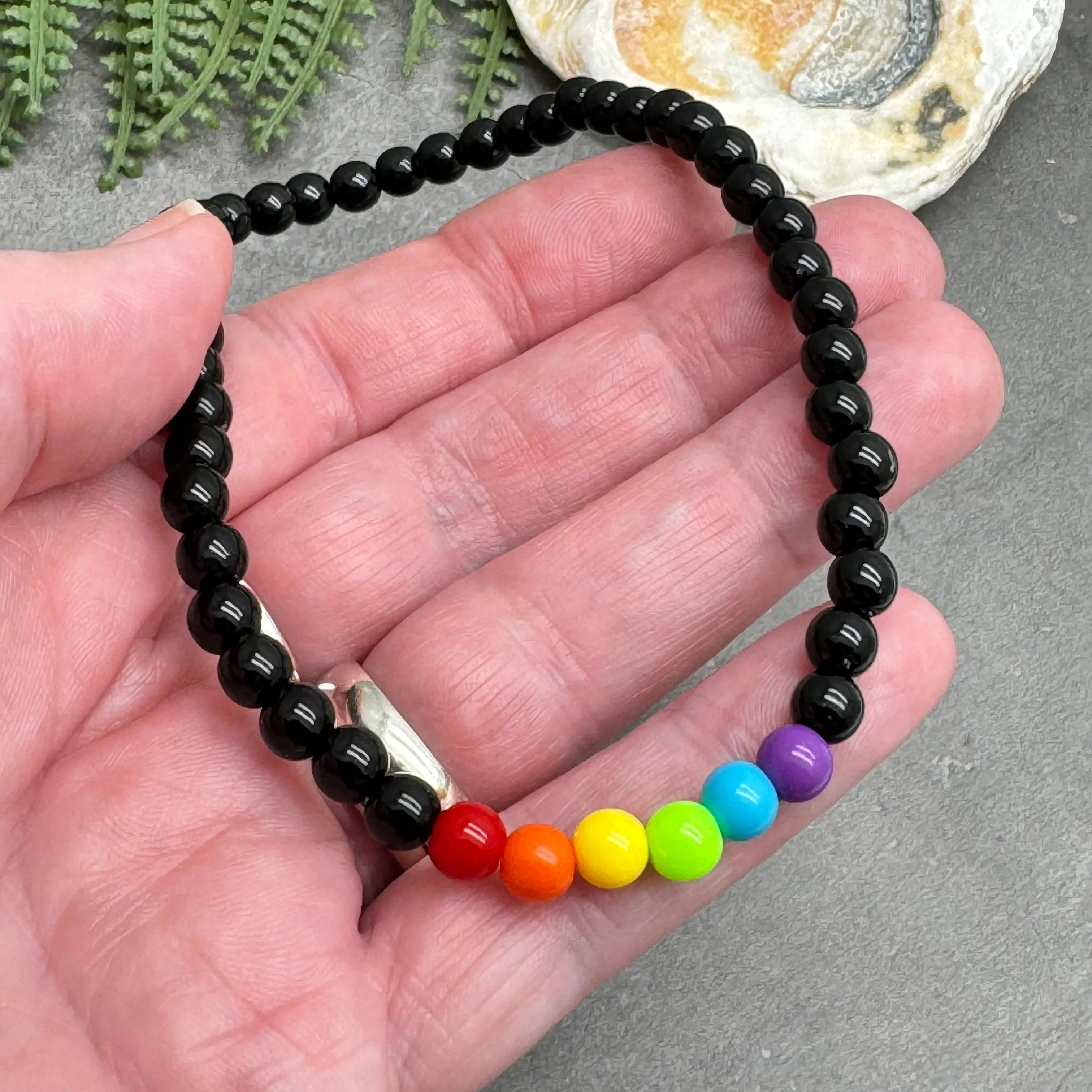 LGBT Rainbow Acrylic Bead Anklet