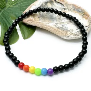 LGBT Rainbow Acrylic Bead Anklet