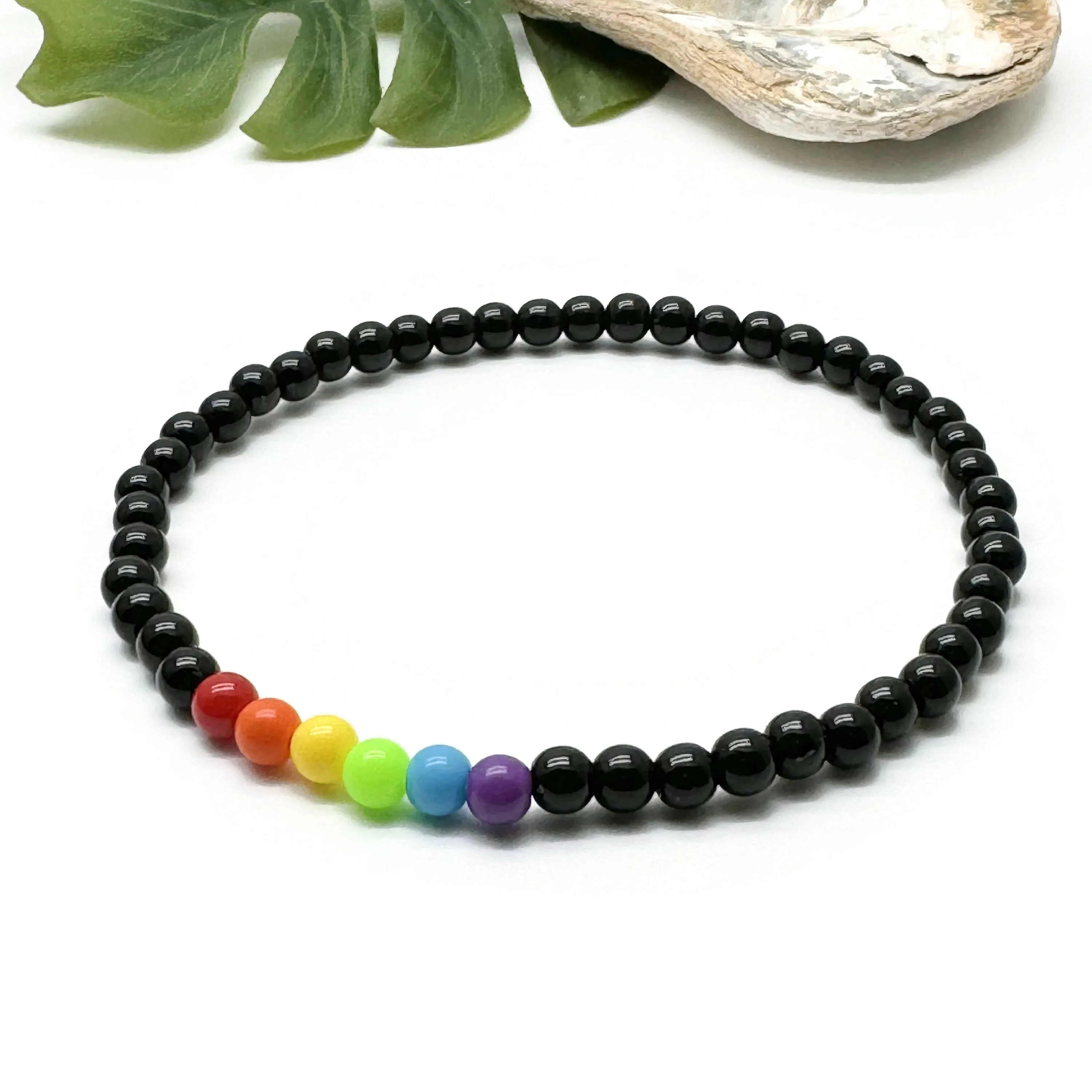 LGBT Rainbow Acrylic Bead Anklet